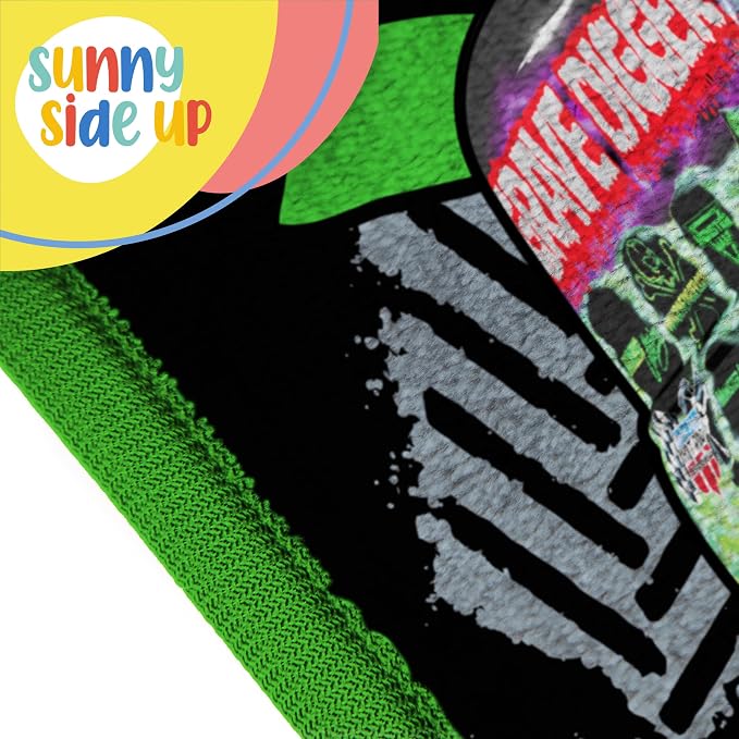 Sunny Side Up Monster Jam Plush Travel Throw Blanket - Measures 40 x 50 Inches - Super Soft & Cozy Travel Accessories Features Grave Digger