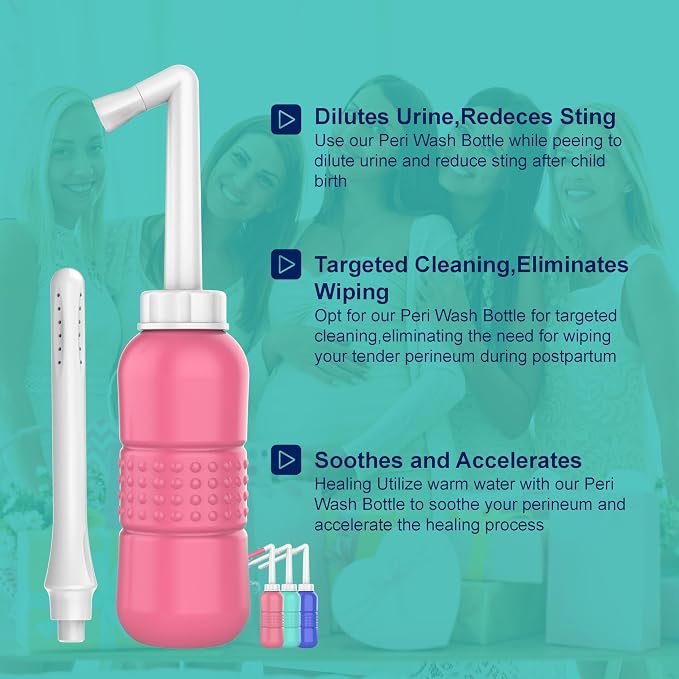 Peri Bottle for Postpartum Care Upside Down Bottle for Perineal Cleansing and Recovery Postpartum Essential Vaginal Douche Intimate Wash for Women,Portable Travel Bidet Sprayer for Women