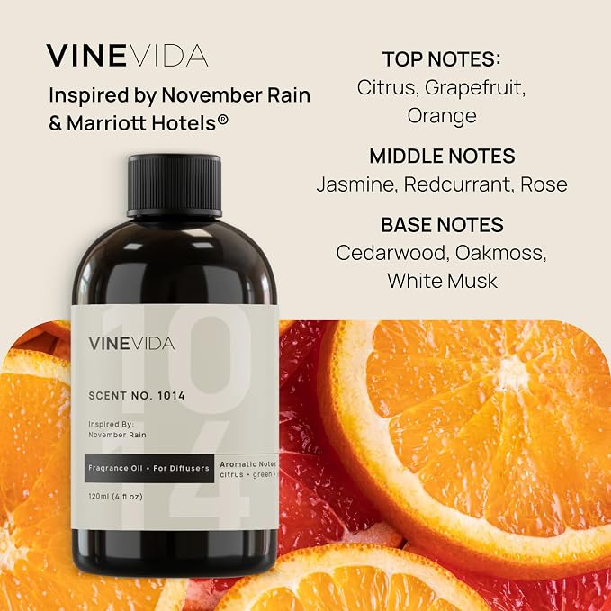 VINEVIDA (16oz) Hotel Fragrance Collection Diffuser Oil - Marriott-Inspired Scent - Cold Air Diffuser for Home