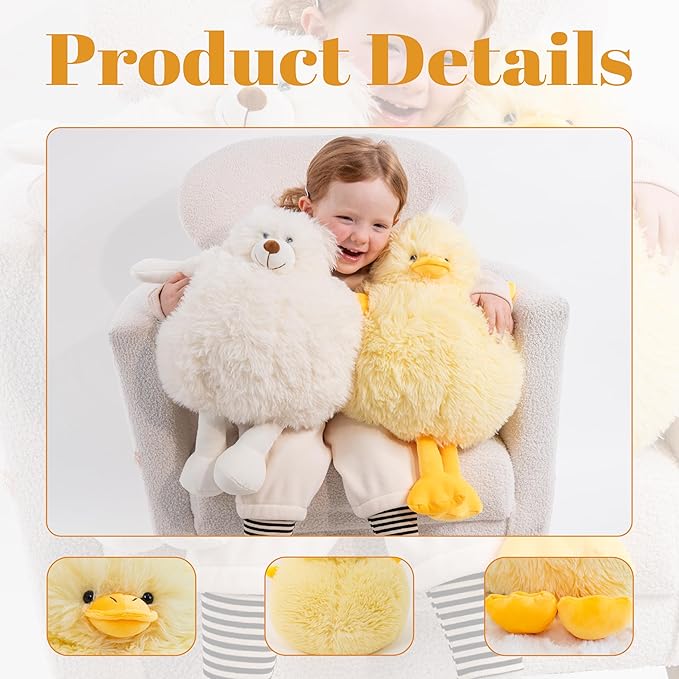 Weighted Stuffed Animals Duck - Plush Soft Yellow Duck Stuffed Animal - Cozy Duck Weighted Stuffed Animals Toy - Wonderful Gift for Kids and Adults - 20 Inch 3.3 lb