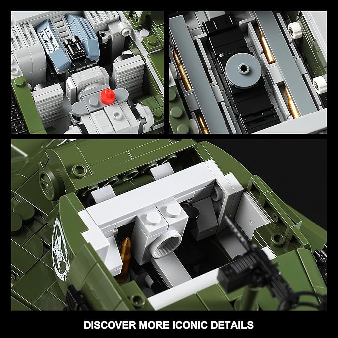 WW2 M26 Pershing Army Tank Building Sets for Adults(1703 Pieces), Compatible with Lego, Collectible US Military Tank Model kit to Build and Display, Ideal Gift for Military Fans