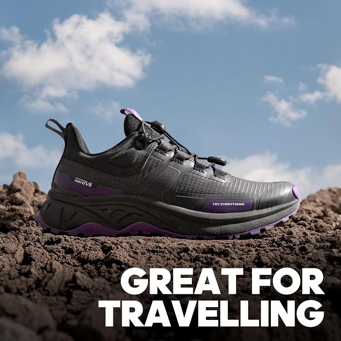 NORTIV 8 Women's Lightweight Hiking Shoes Quick Lace | Outdoor Fashion Sneakers For Hiking Walking Travel And Daily Wear With Quick Lace Design Lightweight Comfort Gladiator