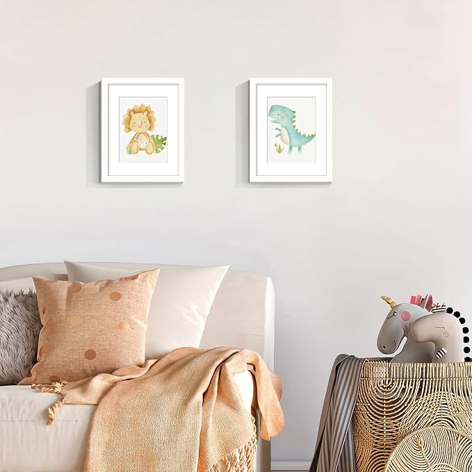 upsimples 8.5 By 11 Picture Frame, Display Pictures 6x8 with Mat or 8.5 x 11 Without, Wall Hanging Photo Frames, White, 1 Pack