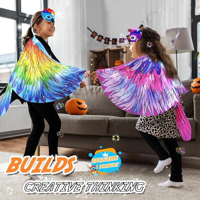 Bird-Wings Parrot Eagle Costume for Kids Headbands as Toddler Boys Dress-Up Jungle Animal Toys Party Favors Gifts