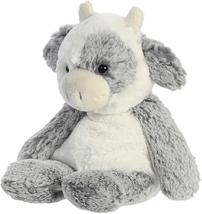 Aurora® Snuggly Sweet & Softer™ Cow Stuffed Animal - Comforting Companion - Imaginative Play - White 9 Inches