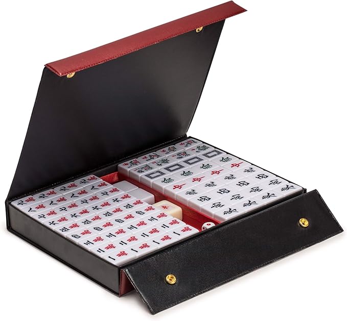 Yellow Mountain Imports Chinese Mahjong Set – Rouge Heritage – 146 Medium Tiles, Professional Set for Chinese-Style Play [中式麻將 專業套裝]