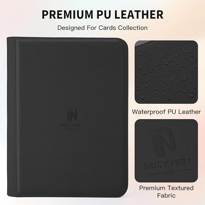 Trading Card Binder, Premium 9 Pocket 540 Double Sided Pocket Collection Binder, Card Album for TCG Card Holder for Game Card, Sports Card, Yugioh, MTG etc(Black)