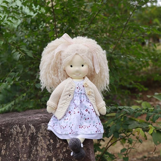 Waldorf Doll Handmade Rag Doll - Personalized Collectors Plush Doll for Kids Birthday Present with Beautiful Present Box-Kiki 12"