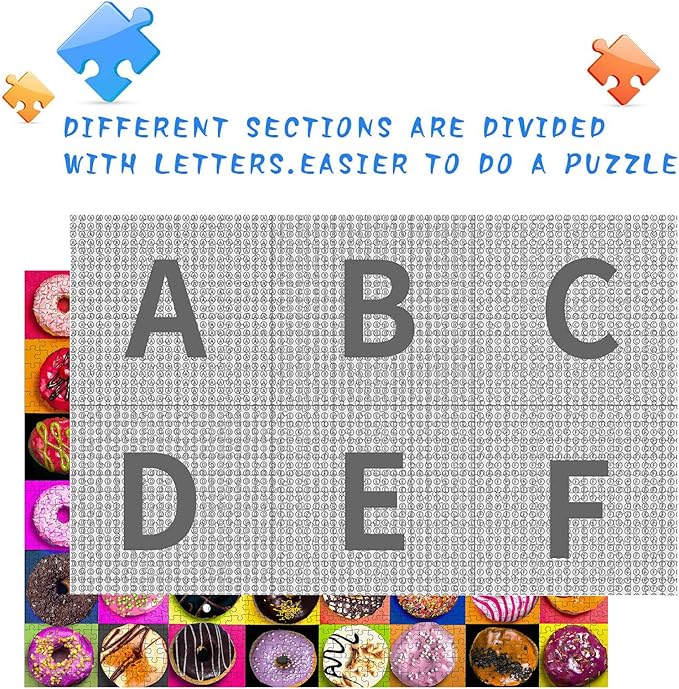 Jigsaw Puzzles 1000 Pieces for Adults, Families (Donuts) Pieces Fit Together Perfectly