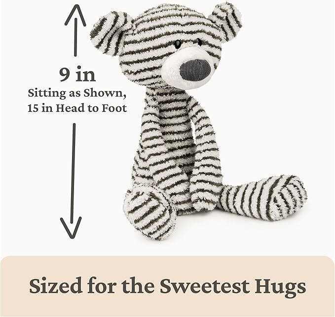GUND Toothpick Stripes, Teddy Bear Stuffed Animal for Ages 1 and Up, Black/White, 15”
