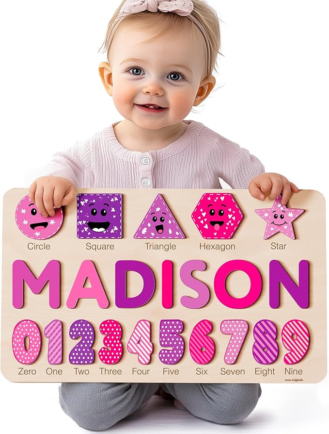 Custom Wooden Name Puzzle, Toddler Toys, Baby Girl Gifts, Gift for Kids, 1st Birthday Gift, Unique New Baby Gifts, Wooden Puzzle