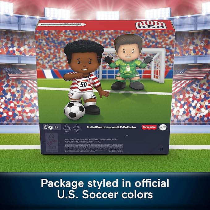 Little People Collector U.S. Soccer Special Edition Set for Sports Fans, 2 Player Figures in a Display Package