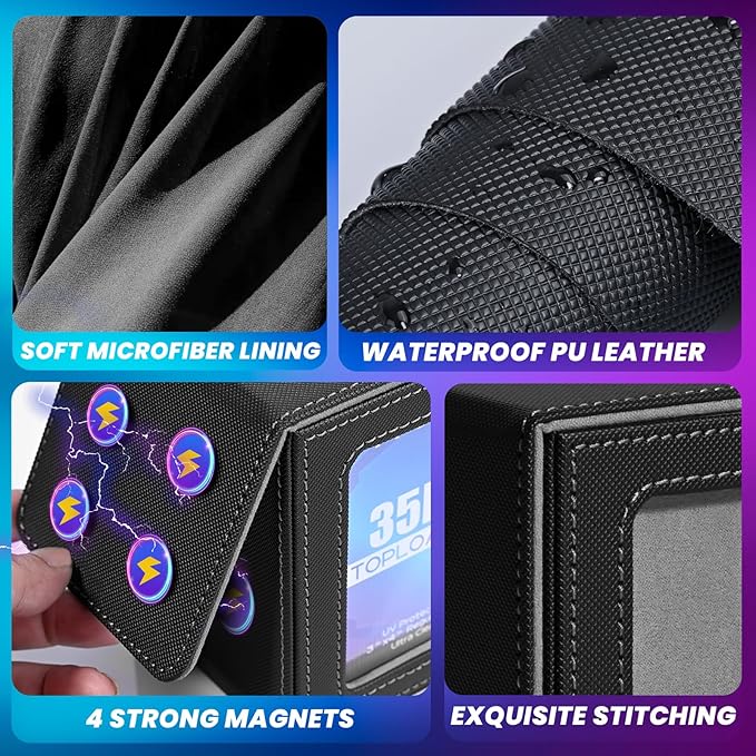 UAONO 6 Pack Commander Deck Box for MTG, Magnetic TCG Card Deck Boxes, Fits 600+ Double-Sleeved Cards, with 12 Dividers, 6 Top Loaders, Fits TCG/PTCG/YGO/Magic Cards