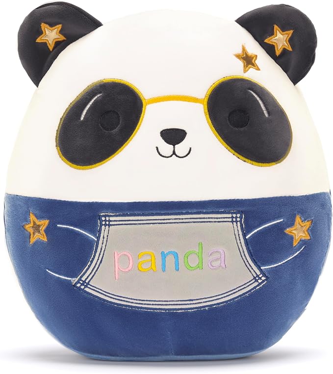 Original 12-Inch Panda Pillow Plush Stuffed Animal Toy,Big Size Soft Cute Fat Cuddle Huggable Adorable Plushy Toys,Gift for Kids