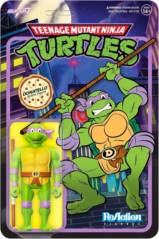 Super7 Teenage Mutant Ninja Turtles Donatello - 3.75" TMNT Action Figure with Accessories Classic Cartoon Collectibles and Retro Toys