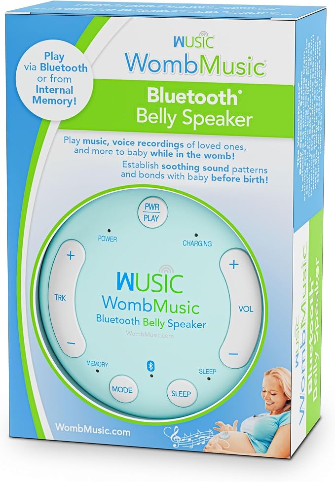 Wusic Safe Wireless Pregnancy Headphones for Belly – Womb Music Bluetooth Baby Headphones for Bonding, Pregnancy Essentials for First Time Moms, One-Tap Bluetooth Plays 8+ Hours of Music to Your Baby