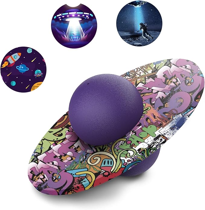Pogo Ball for Kids & Adults Up to 200lb, Balance Coordination Trick Bounce Board Pop Ball Cool Fun Challenge Indoor Outdoor Toys Pogo Jumper Birthday Gifts for Boys Girls