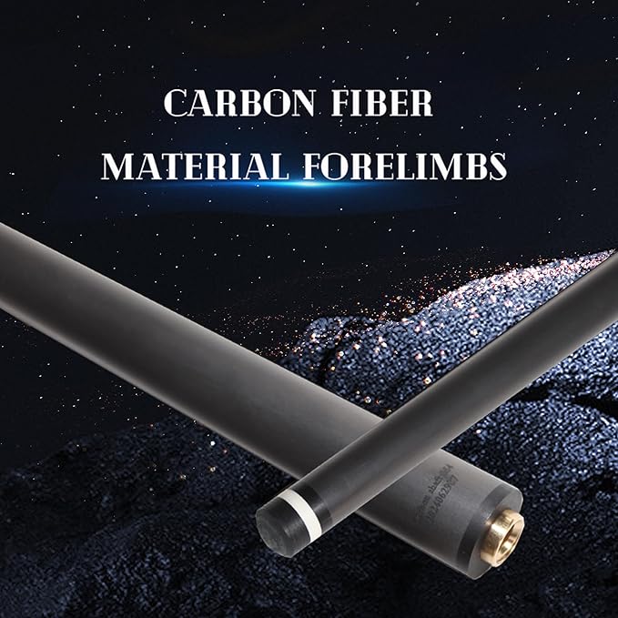 100% Carbon Fiber Shaft, Black Technology Shaft of Pool Cue Front Part for Billiard Play/Break/Snooker Cue Shaft with Foam- 737 mm,745mm,765mm