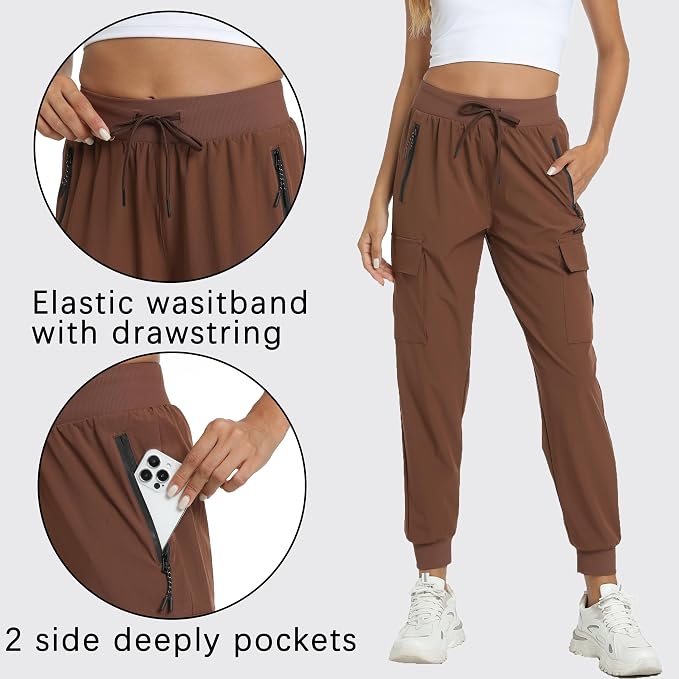 Women's Joggers Cargo Pants Lightweight Quick Dry Hiking Running Pants for Athletic Casual & Outdoor