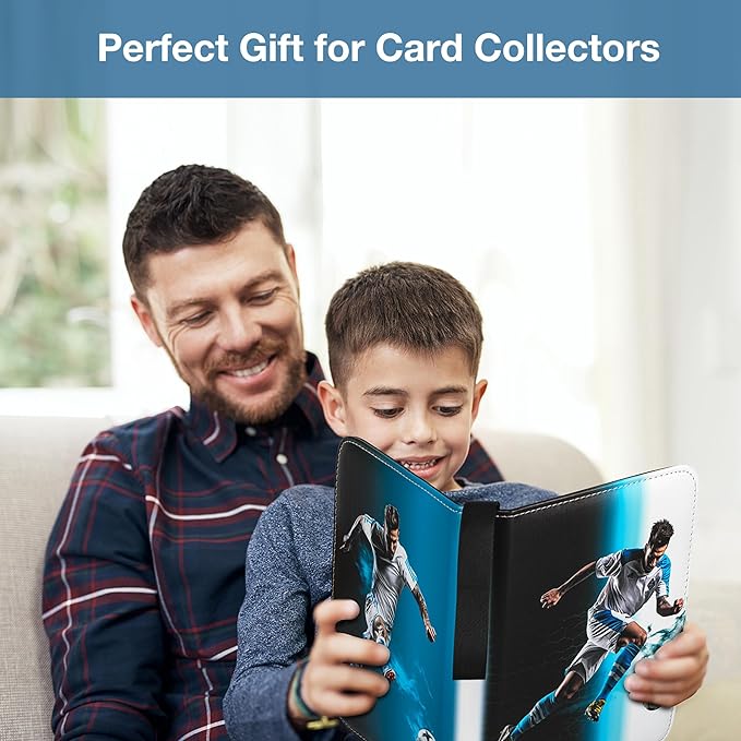 RONMONG Soccer Card Binder,2025-2026 Sports Trading Card with Sleeves Holder Album,440 Pockets Soccer Card Holder Sheets Display Storage Protectors for Collectors Boys and Girls Gift