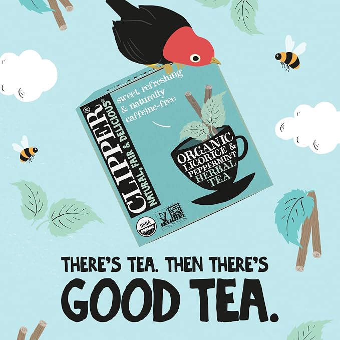 Clipper Organic Licorice & Peppermint Tea, Caffeine Free, 200