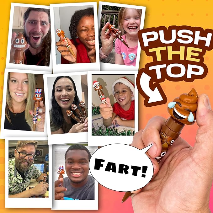 Farting Poop Pen with Multiple Funny Sounds - Perfect Halloween Games & Novelty Gift for Teens, Kids & Boys - Pen & Prank Toy for Halloween Parties, Games & Family Fun All Day (Laughing)