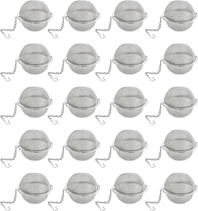 Loose Leaf Tea Steeper, Tea Ball Infusers for Loose Tea,Extra Fine Mesh Tea Strainer Tea Diffusers,Stainless Steel Tea Filter for Brew Leaf Tea Flavoring Herbal Spices Seasonings (20)