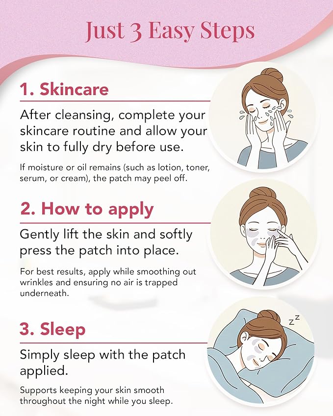 Smile Line Patches & Under Eye Patches for Wrinkles – Anti Wrinkle Facial Patches, Wrinkle Tape & Face Tape/Dream Patches/CRESCENT- Made in Japan