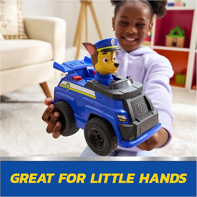 Paw Patrol Chase RC Action Cruiser, Remote Control Car with LED Lights & Easy-Steer Controller, Pretend Play Kids Toys for Boys & Girls Ages 3 and Up