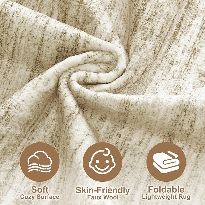 Nakagishi Boho 5x7 Area Rug Living Room Rugs Machine Washable Dark Brown | Soft, Pet & Kid Friendly, Carpet for Living Room/Bedroom/Office/Kitchen/Nursery, Daily Home Decor Stain Resistant Moroccan