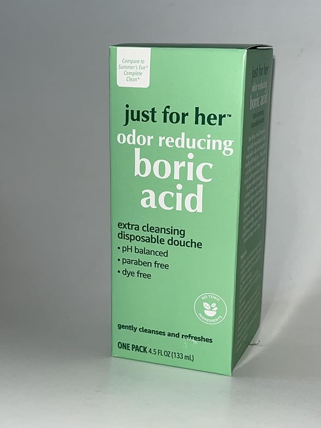 Odor Reducing Boric Acid Disposable Douche, pH Balanced, Paraben Free, Dye Free, 4.5 fl oz