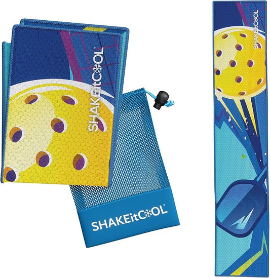 SHAKEitCOOL Original Cooling Towel – Soft, Lightweight, Heat Relief – Perfect for Biking, Running, Yoga, Gym, Gardening – PickleSmash