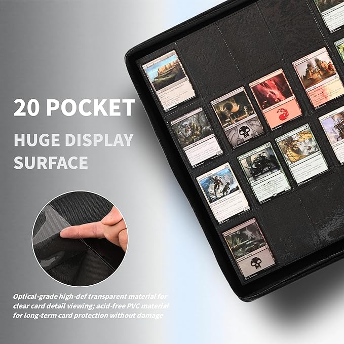 2000 Pockets Trading Card Binder, 20-Pocket Card Ablum Compatible with MTG,Sports Cards & Other Standard Size Trading Card (NAVY BLUE)