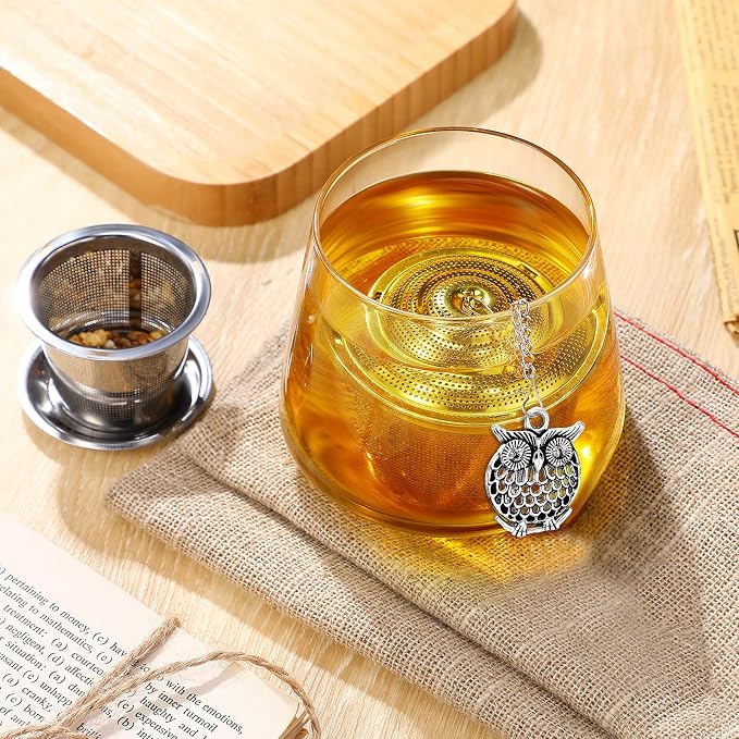 3 Sets Tea Infusers Steeper for Loose Leaf Tea Holder Stainless Steel Tea Ball Mesh Strainer Filters with Drip Trays and Pendant(Insects Style)