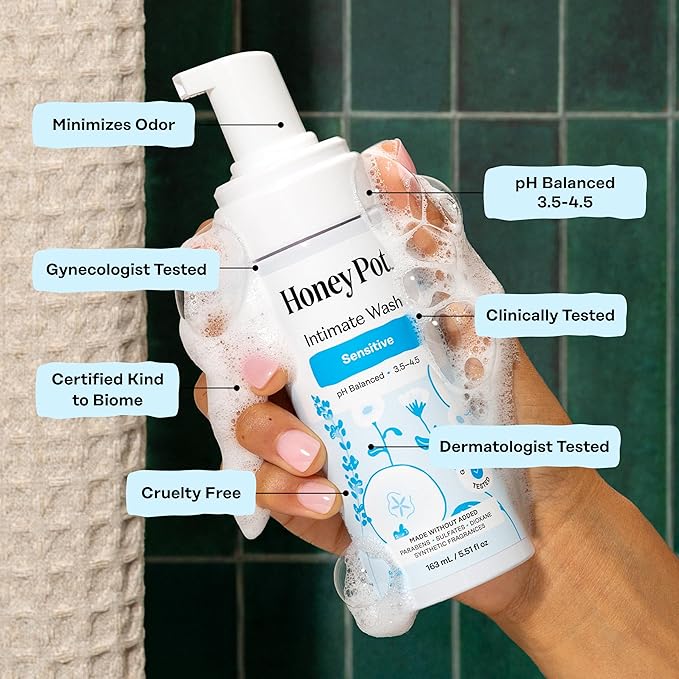 The Honey Pot Company - Sensitive Feminine Wash - Herbal Infused - PH Balanced Plant Based Natural Hygiene Products - 5.51 Fluid Oz (Pack of 2)