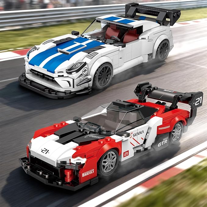 HIGH GODO Sports Car Building Set, MOC Racing Car Model Kit, Cool Collectible Cars Toys Gifts for Adults and Teens Age 14+ (346 Pieces)