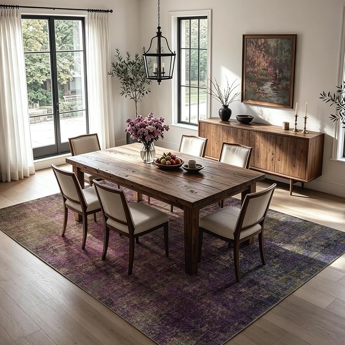 Washable Rugs 8x10 Area Rugs for Living Room,Bedroom,Dining Room-Modern Abstract Neutral Accent Rugs with Non Slip Backing,Large Soft Low Pile Carpet for Nursery Home Office (Stain-Resistant)
