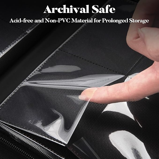 Fabmaker Premium 4 Pocket Zip Card Binder, Trading Card Binder for 320 Cards, Portable PU Card Collection Binder, Collector Card Album Folder for Game & Sports Cards (Red)