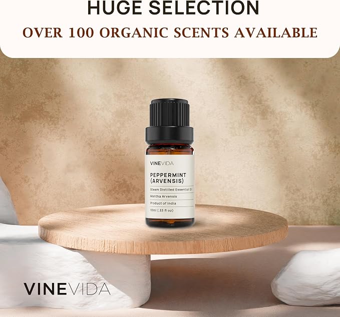 VINEVIDA Peppermint Essential Oil - 10 mL Undiluted - DIY Candle Scents & Soap Making