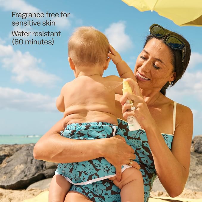 Sun Bum Baby Bum SPF 50 Sunscreen Spray | Mineral Uva/Uvb Face & Body Protection for Sensitive Skin | Fragrance Free | Travel Size | 3 fl oz | 2 Pack