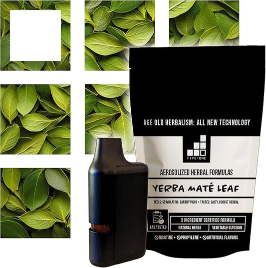 5:1 Formulas Yerba Mate Organic Portable Botanical Fragrance Stick - Lab-Tested Essential Herbal Personal Aroma Accessory with Vegetable Glycerin