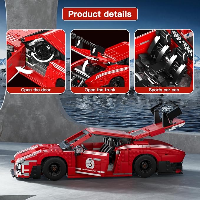 Mould King Car Toy Building Block, 10167 Collectible Speed Champion Cars Building Set, Sports Vehicle Model Build and Display Car for Adults and Aged 14+ (1717 Pieces)