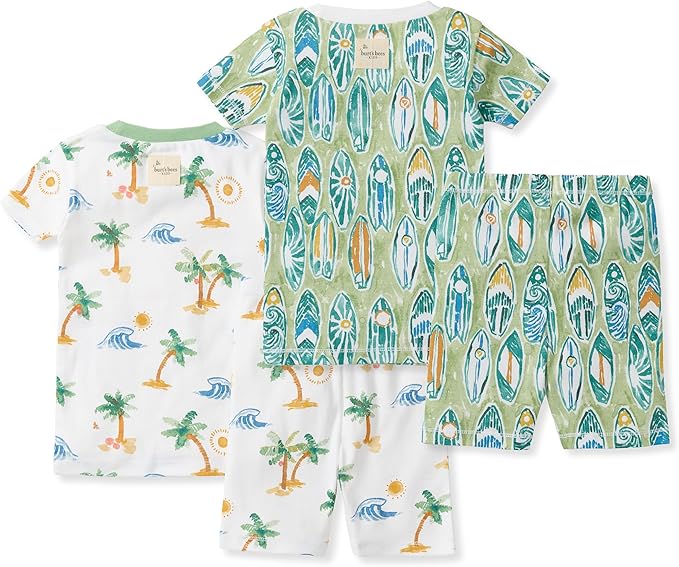 Burt's Bees Baby Unisex Pajamas, Short Sleeve Tee and Shorts 2-Piece PJ Set, 100% Organic Cotton