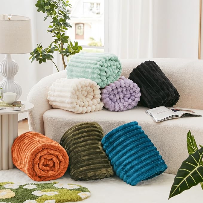 EXQ Home Gentle Soft Fleece Throw Blanket – Cozy Lightweight Blanket for Couch Bed – All-Season Warm Fuzzy Flannel Blanket for Women Mom Her – Gifts for Mother's Day Birthday(50"x60",Aqua)