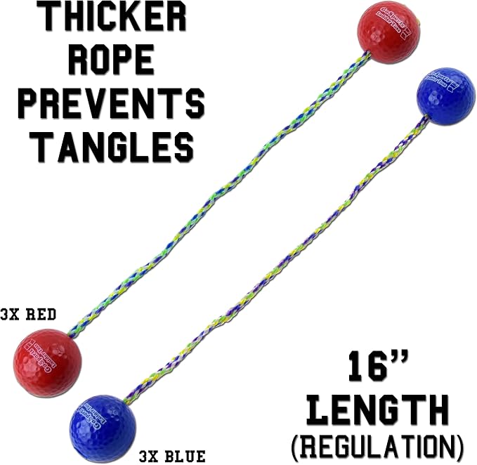 GoSports Ladder Toss Bolo Replacement Set - Kid Safe Soft Rubber or Hard Golf Balls