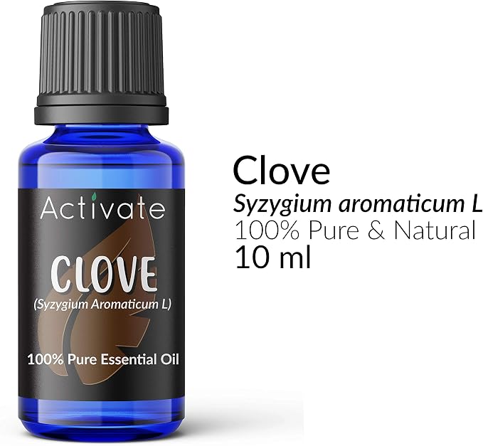 Activate Clove Essential Oil 100% Pure, Premium Grade, Undiluted, Natural, Aromatherapy & Diffuser Use 10ml