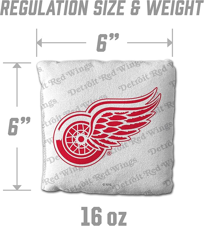 YouTheFan Officially-Licensed NHL Set of 4 Cornhole Bags - All Weather Regulation 6” x 6” Size - 16oz Weight - Designed in USA