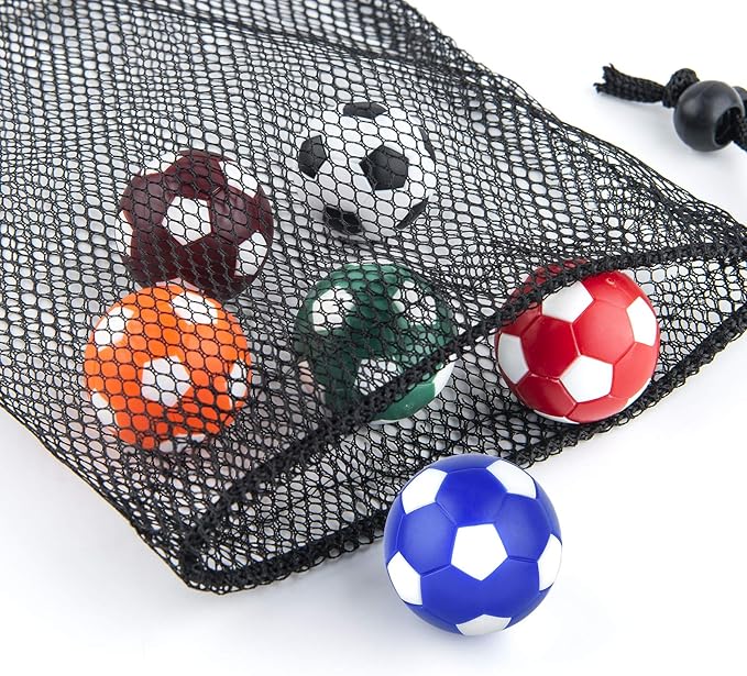 Coopay 12 Pieces 32mm Foosball Balls Table Multicolor Football Soccer Replacement Balls for Official Tabletop Game with a Black Drawstring Bag