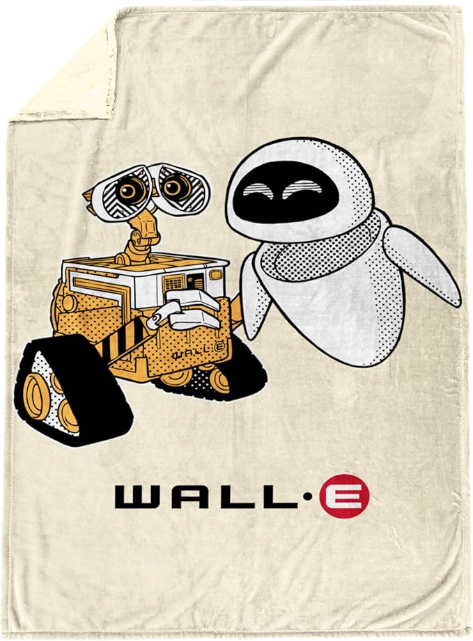 Jay Franco Kids Plush Throw Blanket – Soft & Cozy Fleece Throw for Bedroom & Couch Décor, Official Licensed Product, Beige - Wall-E, 60x90 - Large Blanket