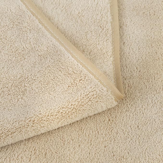 JML Luxury Hotel & SPA Jumbo Bath Towels (2 Pack, 35"x70") - 350GSM High-Density Fleece Sheet Towel Sets - Super Soft and Absorbent, Lint Free, Fade Resistant Oversized Bath Sheet, Camel